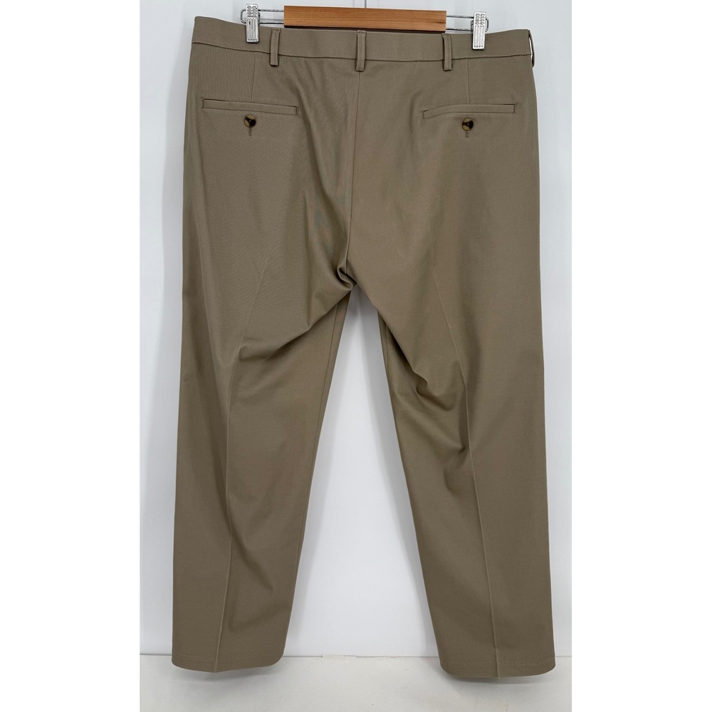 Haggar Mens Iron Free Khaki Dress Pants Tan Flat Front Stretch Sz 38x29 - Picture 6 of 12